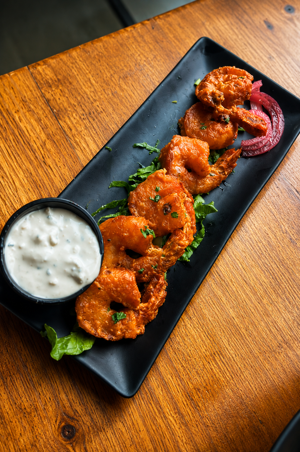 Shrimp tempura appetizer at Brick Bistro
